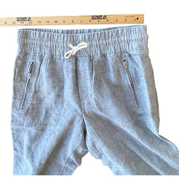 ATHLETA Women's Size 8 Chambray Cabo 100% Linen Jogger Pants Drawstring Waist - Picture 5 of 10